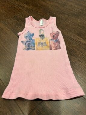 American Apparel Pink Kids Tank Top with perfume and dog print